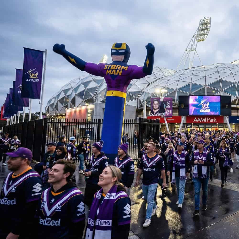 Inflatable air dancer at sports game