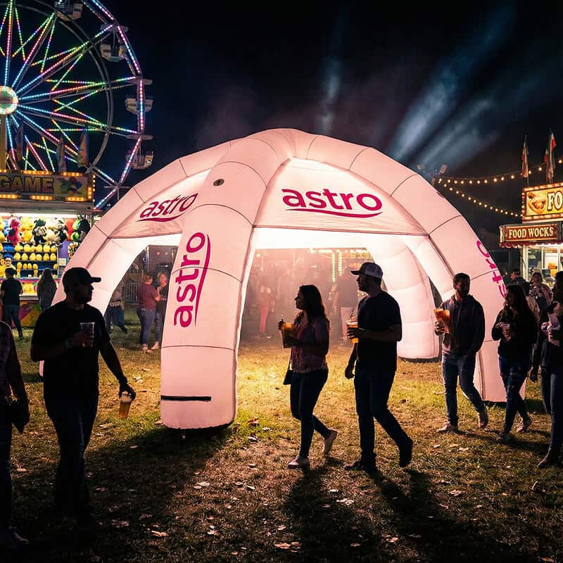 Inflatable dome light up tent at night fair