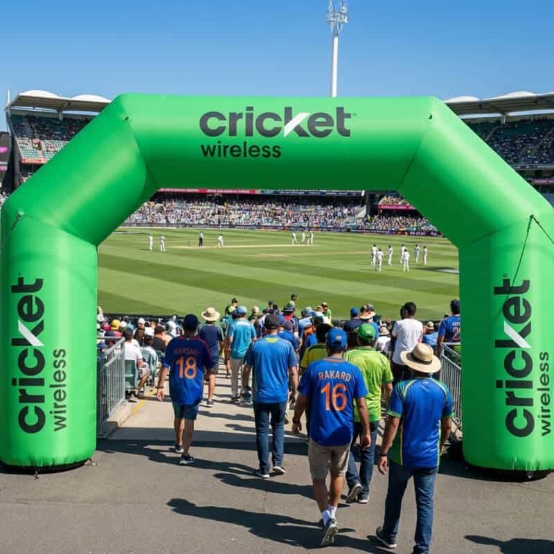 Cricket inflatable sports archway